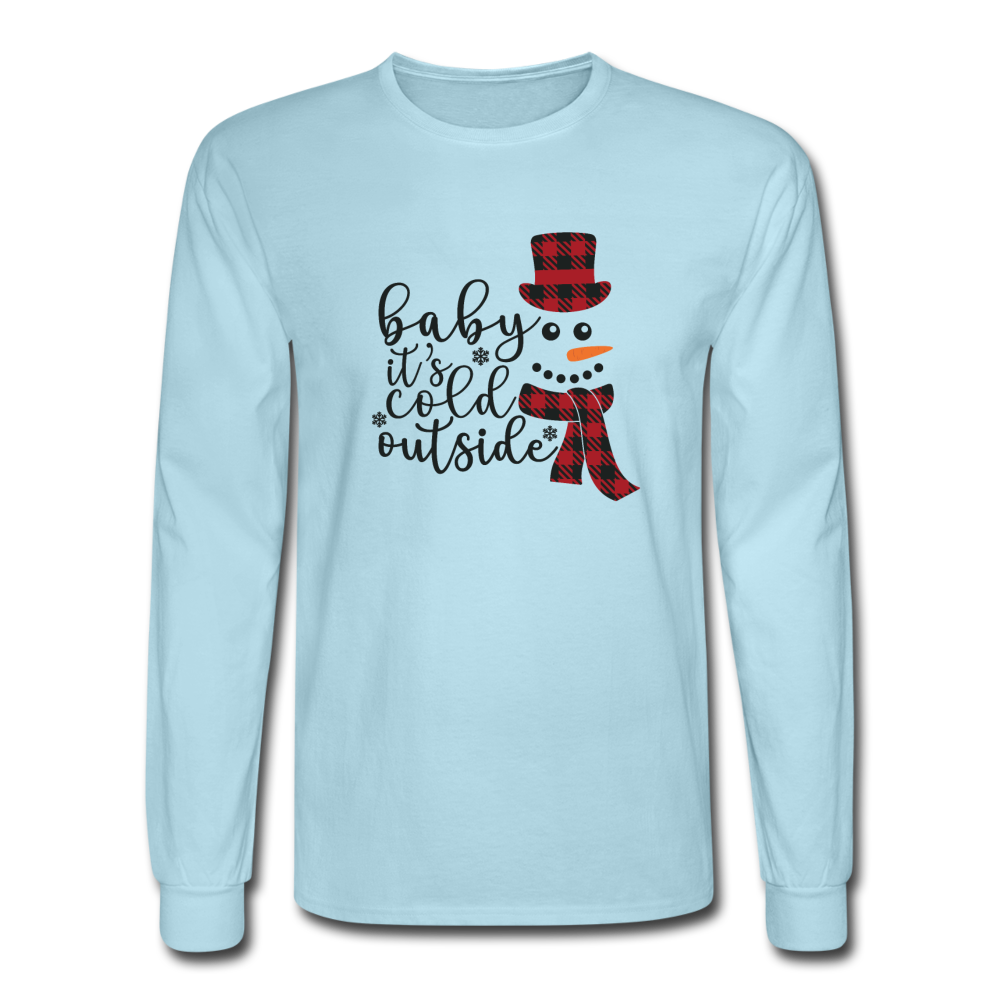 1028 4/4S Baby It's Cold Outside Black Letters PREMIUM TSHIRT - powder blue