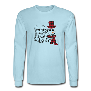 1028 4/4S Baby It's Cold Outside Black Letters PREMIUM TSHIRT - powder blue