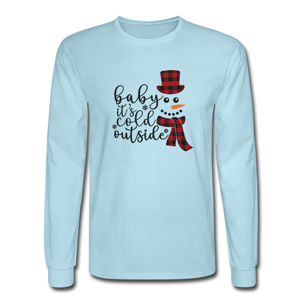 1028 4/4S Baby It's Cold Outside Black Letters PREMIUM TSHIRT - powder blue