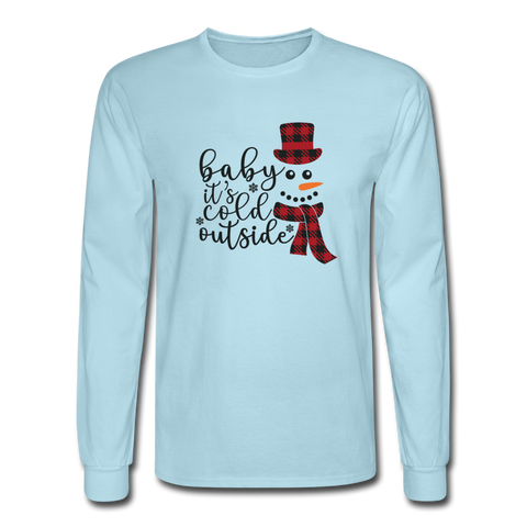 1028 4/4S Baby It's Cold Outside Black Letters PREMIUM TSHIRT - powder blue