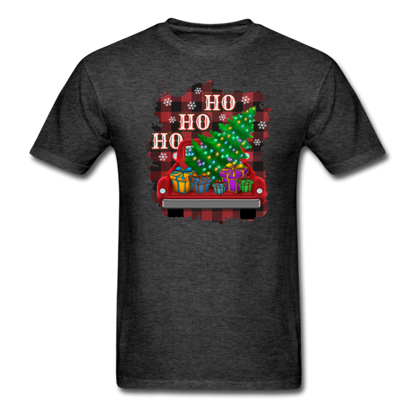 1055 1/4S HO HO HO Red Truck Tree PREMIUM TSHIRT - heather black