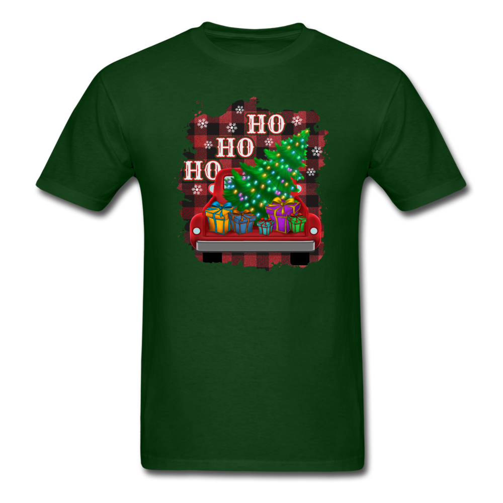 1055 1/4S HO HO HO Red Truck Tree PREMIUM TSHIRT - forest green