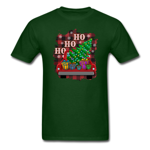 1055 1/4S HO HO HO Red Truck Tree PREMIUM TSHIRT - forest green