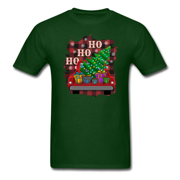 1055 1/4S HO HO HO Red Truck Tree PREMIUM TSHIRT - forest green