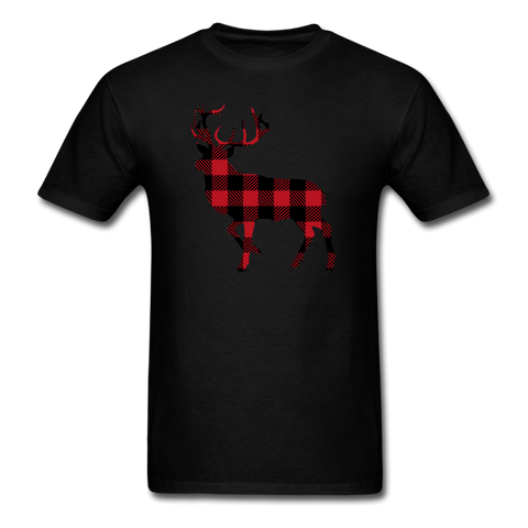 1051 1/4S Buffalo Plaid Deer PREMIUM TSHIRT - black