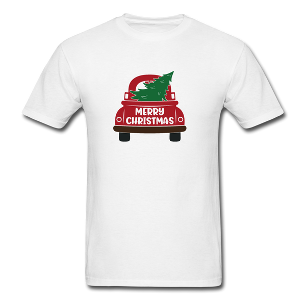 1090 1/4S Merry Christmas Red Truck PREMIUM TSHIRT - white