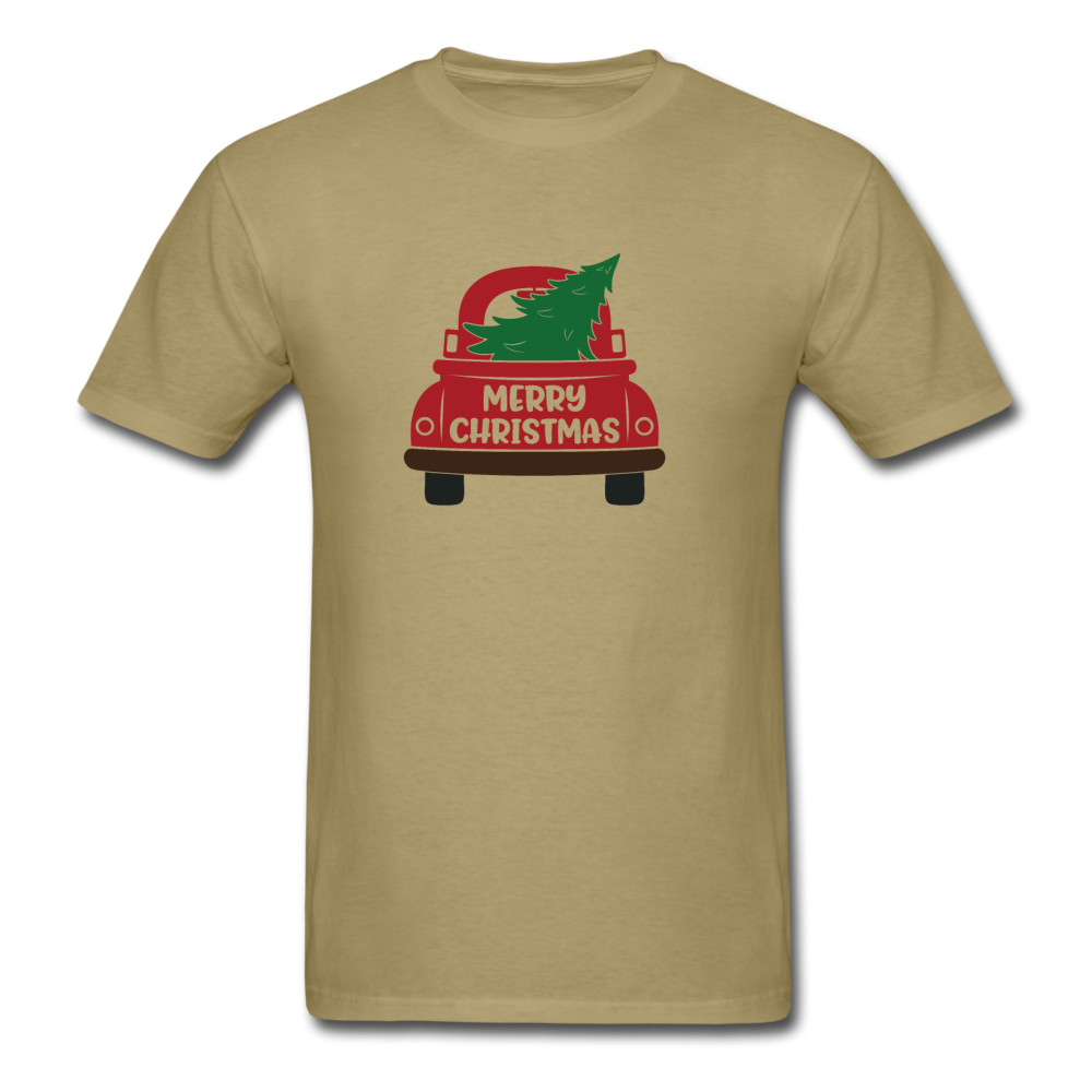 1090 1/4S Merry Christmas Red Truck PREMIUM TSHIRT - khaki