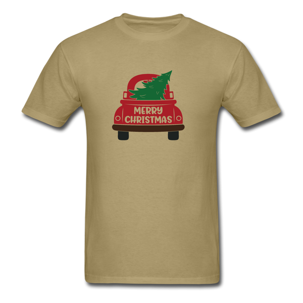 1090 1/4S Merry Christmas Red Truck PREMIUM TSHIRT - khaki