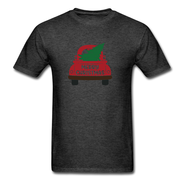 1090 1/4S Merry Christmas Red Truck PREMIUM TSHIRT - heather black