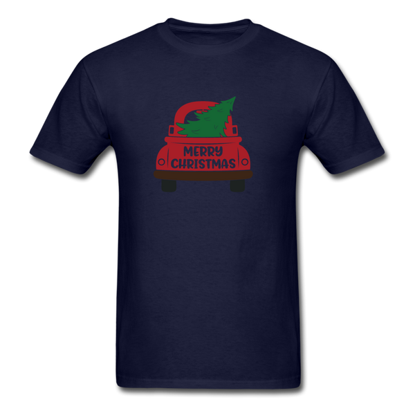 1090 1/4S Merry Christmas Red Truck PREMIUM TSHIRT - navy