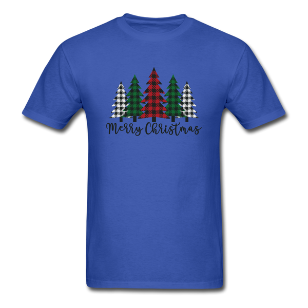 1089 1/4S Merry Christmas 5 Plaid Trees PREMIUM TSHIRT - royal blue