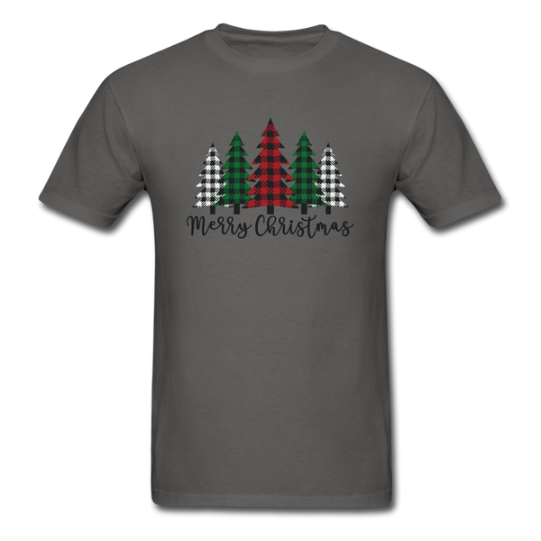 1089 1/4S Merry Christmas 5 Plaid Trees PREMIUM TSHIRT - charcoal