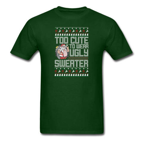 1097 Too Cute To Wear Ugly Sweater PREMIUM TSHIRT - forest green