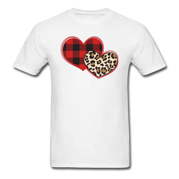 1490 1/4S Hearts Buffalo Plaid Leopard PREMIUM TSHIRT - white