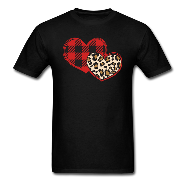 1490 1/4S Hearts Buffalo Plaid Leopard PREMIUM TSHIRT - black