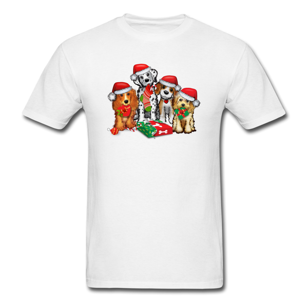 1189 1/4S Christmas Crew Dogs PREMIUM TSHIRT - white