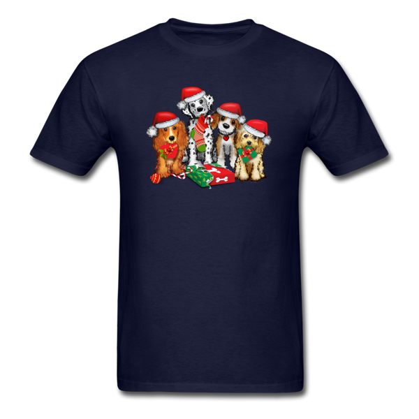 1189 1/4S Christmas Crew Dogs PREMIUM TSHIRT - navy