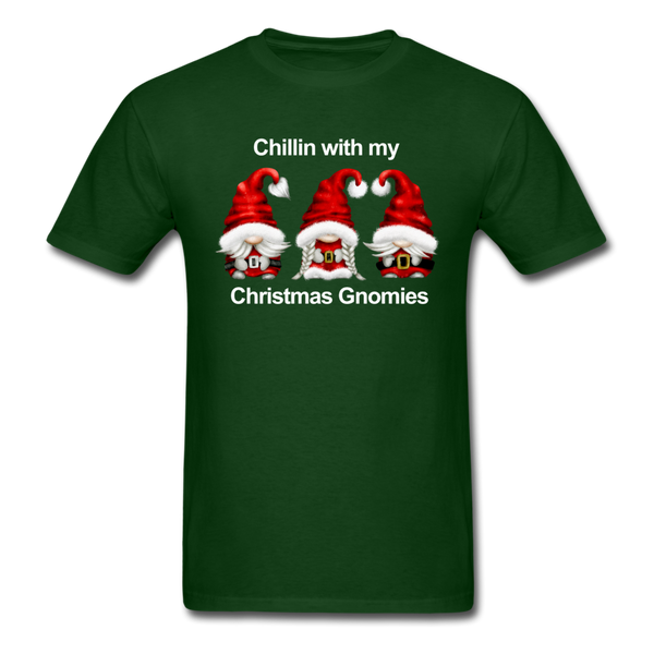 1187 1/4S Chillin With My Xmas Gnomies PREMIUM TSHIRT - forest green