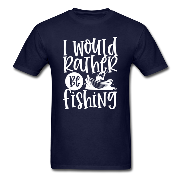 1375 1/4S I Would Rather Be Fishing PREMIUM TSHIRT - navy