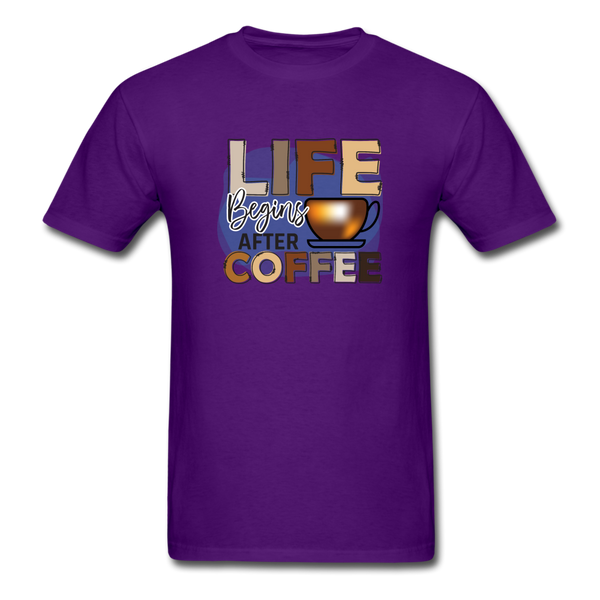 1376 1/4S Life Begins After Coffee PREMIUM TSHIRT - purple