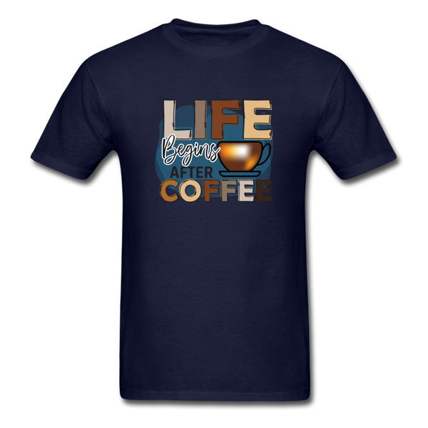1376 1/4S Life Begins After Coffee PREMIUM TSHIRT - navy