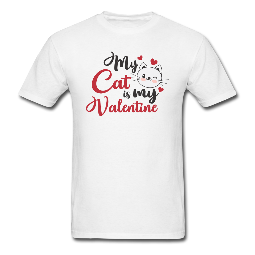 1016 1/4S My Cat Is My Valentine PREMIUM TSHIRT - white