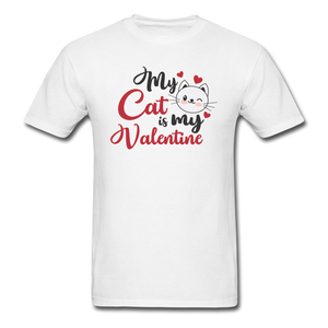 1016 1/4S My Cat Is My Valentine PREMIUM TSHIRT - white