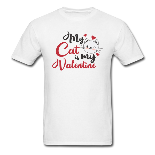 1016 1/4S My Cat Is My Valentine PREMIUM TSHIRT - white