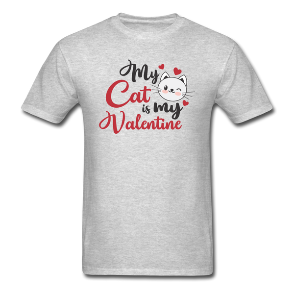 1016 1/4S My Cat Is My Valentine PREMIUM TSHIRT - heather gray