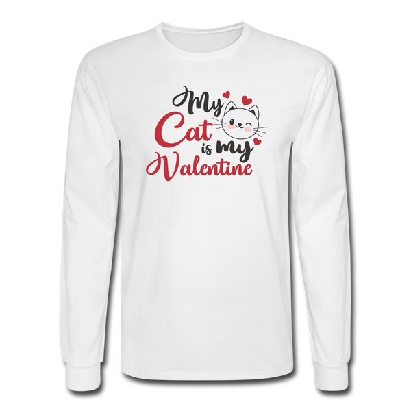 1016 4/4S My Cat Is My Valentine PREMIUM TSHIRT - white