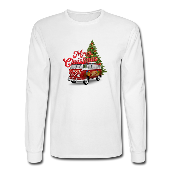 1017 4/4S Merry Christmas Bus & Tree PREMIUM TSHIRT - white