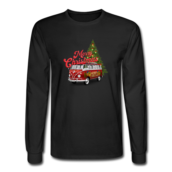 1017 4/4S Merry Christmas Bus & Tree PREMIUM TSHIRT - black