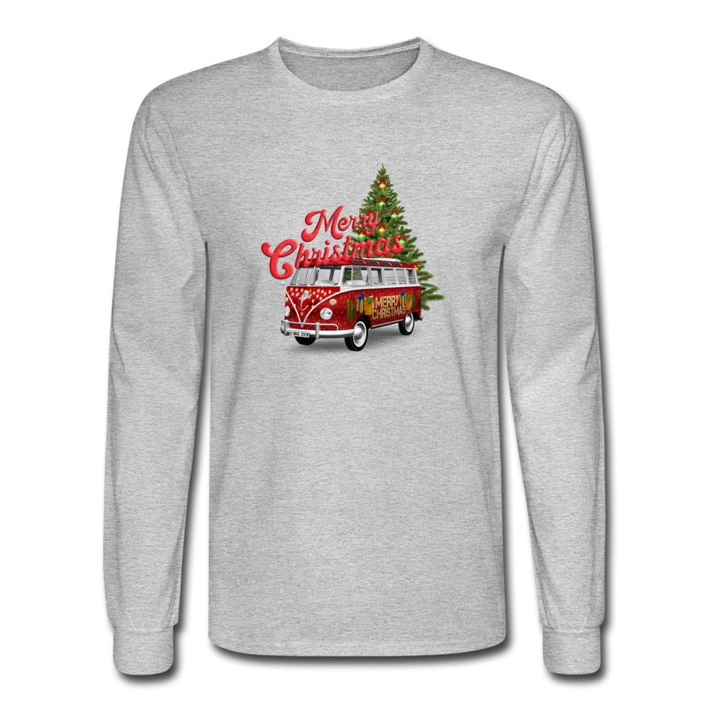 1017 4/4S Merry Christmas Bus & Tree PREMIUM TSHIRT - heather gray