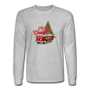 1017 4/4S Merry Christmas Bus & Tree PREMIUM TSHIRT - heather gray