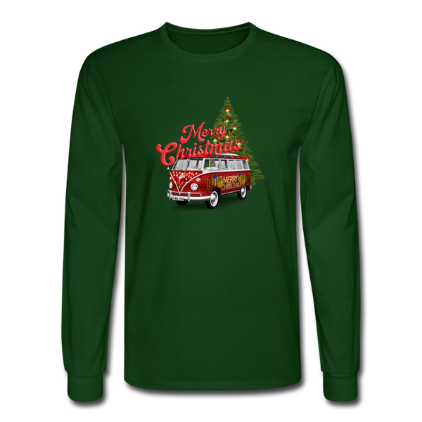 1017 4/4S Merry Christmas Bus & Tree PREMIUM TSHIRT - forest green