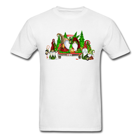 1081 1/4S Christmas Gnomes W/ Truck PREMIUM TSHIRT - white