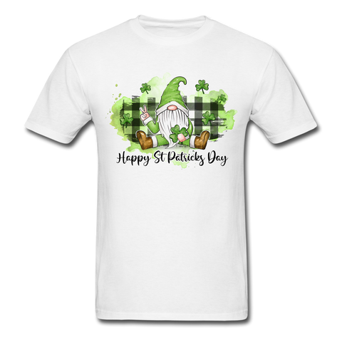 1049 1/4S Gnome Happy St. Patrick's Day PREMIUM TSHIRT - white