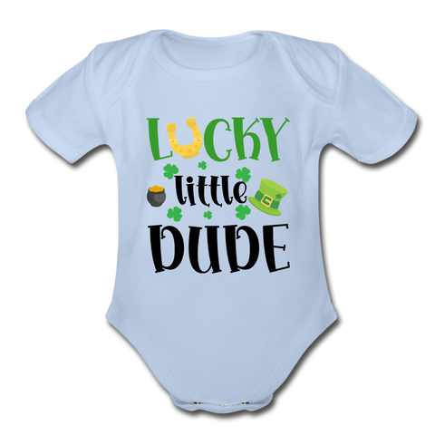 1077 1/4S Lucky Little Dude ONESIE - sky