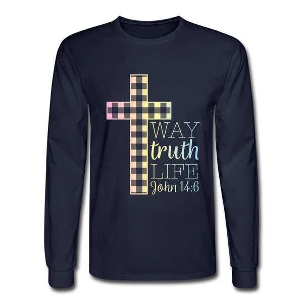 1098 4/4S Way Truth Life John 14:6 PREMIUM TSHIRT - navy