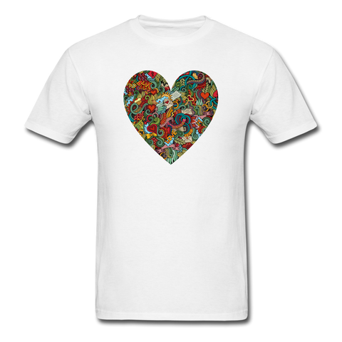 8112 1/4S Key To My Heart Collage Heart PREMIUM TSHIRT - white