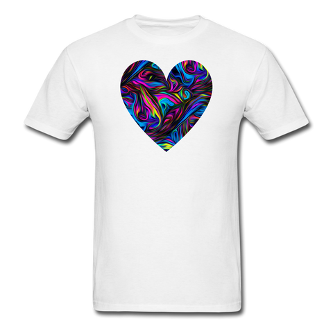 8330 1/4S Kris's Tie Dye Swirl Heart PREMIUM TSHIRT - white