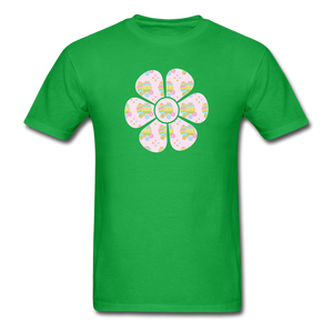 8149 1/4S Pink Plaid Easter POD DESIGNER LEGGINGS Flower PREMIUM TSHIRT - bright green