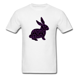 8152 1/4S Rejoice In Purple Bunny PREMIUM TSHIRT - white