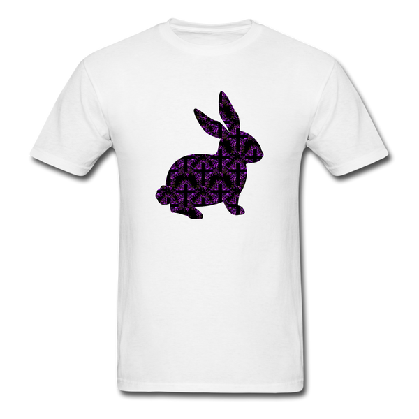 8152 1/4S Rejoice In Purple Bunny PREMIUM TSHIRT - white