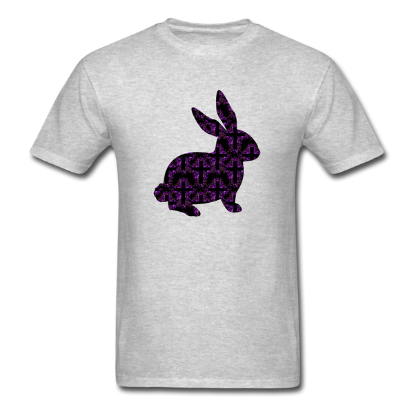 8152 1/4S Rejoice In Purple Bunny PREMIUM TSHIRT - heather gray