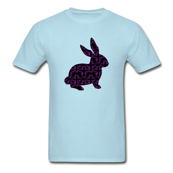 8152 1/4S Rejoice In Purple Bunny PREMIUM TSHIRT - powder blue