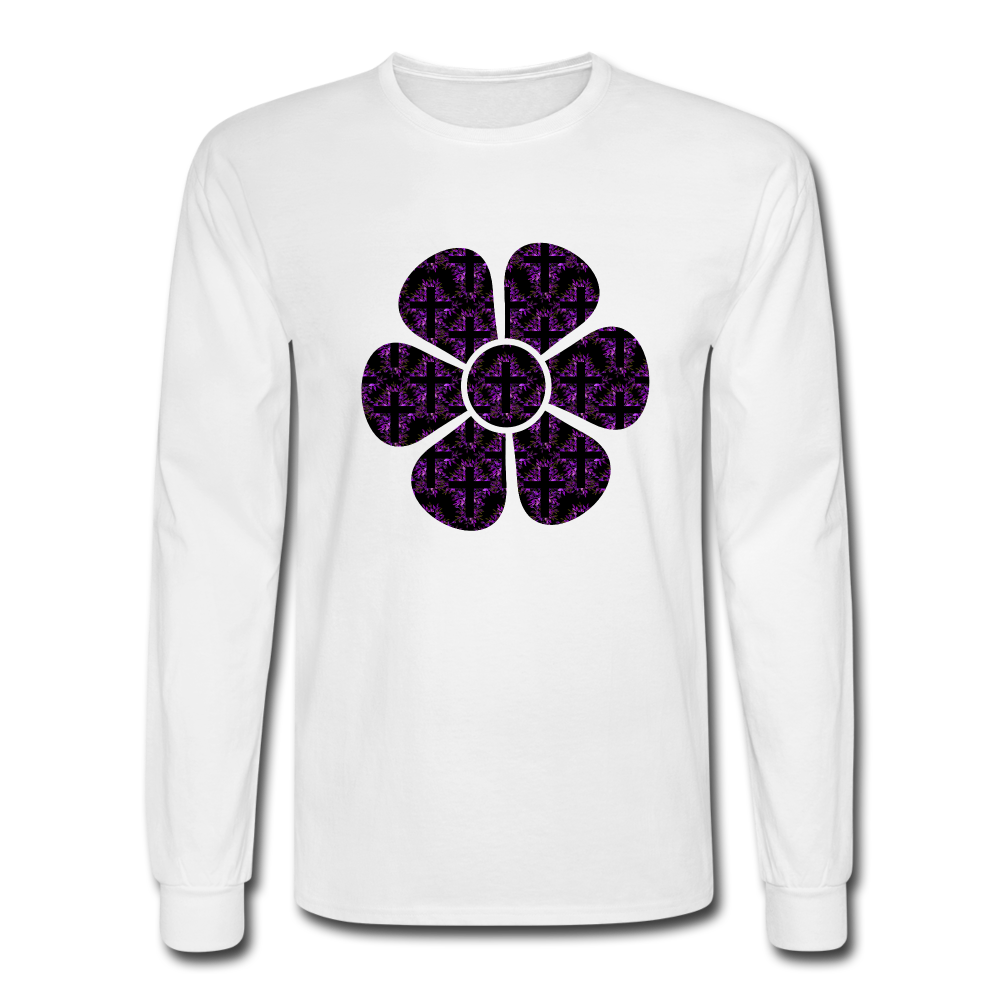 8152 4/4S Rejoice In Purple Flower PREMIUM TSHIRT - white