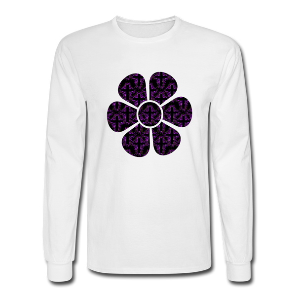 8152 4/4S Rejoice In Purple Flower PREMIUM TSHIRT - white