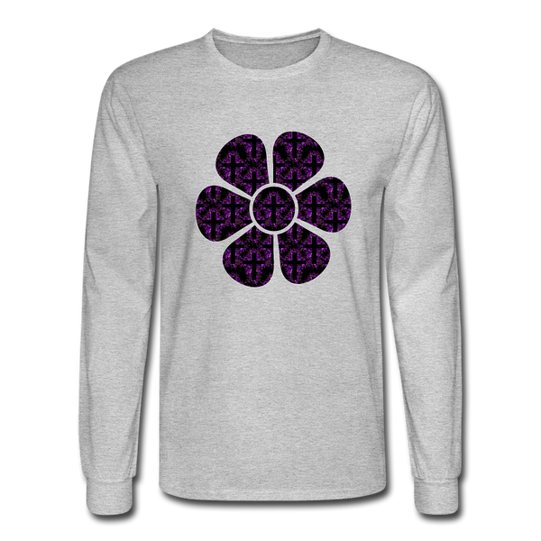 8152 4/4S Rejoice In Purple Flower PREMIUM TSHIRT - heather gray