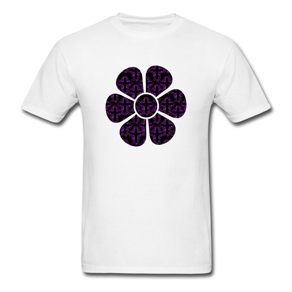 8152 1/4S Rejoice In Purple Flower PREMIUM TSHIRT - white